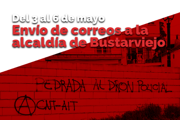 Del 3 al 6 de mayo, haz saber al alcalde de Bustarviejo que no queremos gasto policial